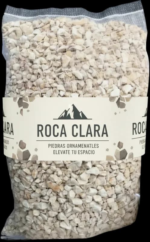 Saco de malla monofilamento con banda de marca personalizada (Roca Clara) para piedras y áridos — Textil Villa de Pego